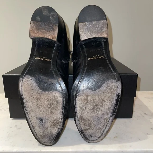 Saint Laurent Men’s Black Wyatt 40 Zip Boots 43 - Picture 4 of 5